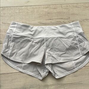 Lululemon White Speed Up Shorts